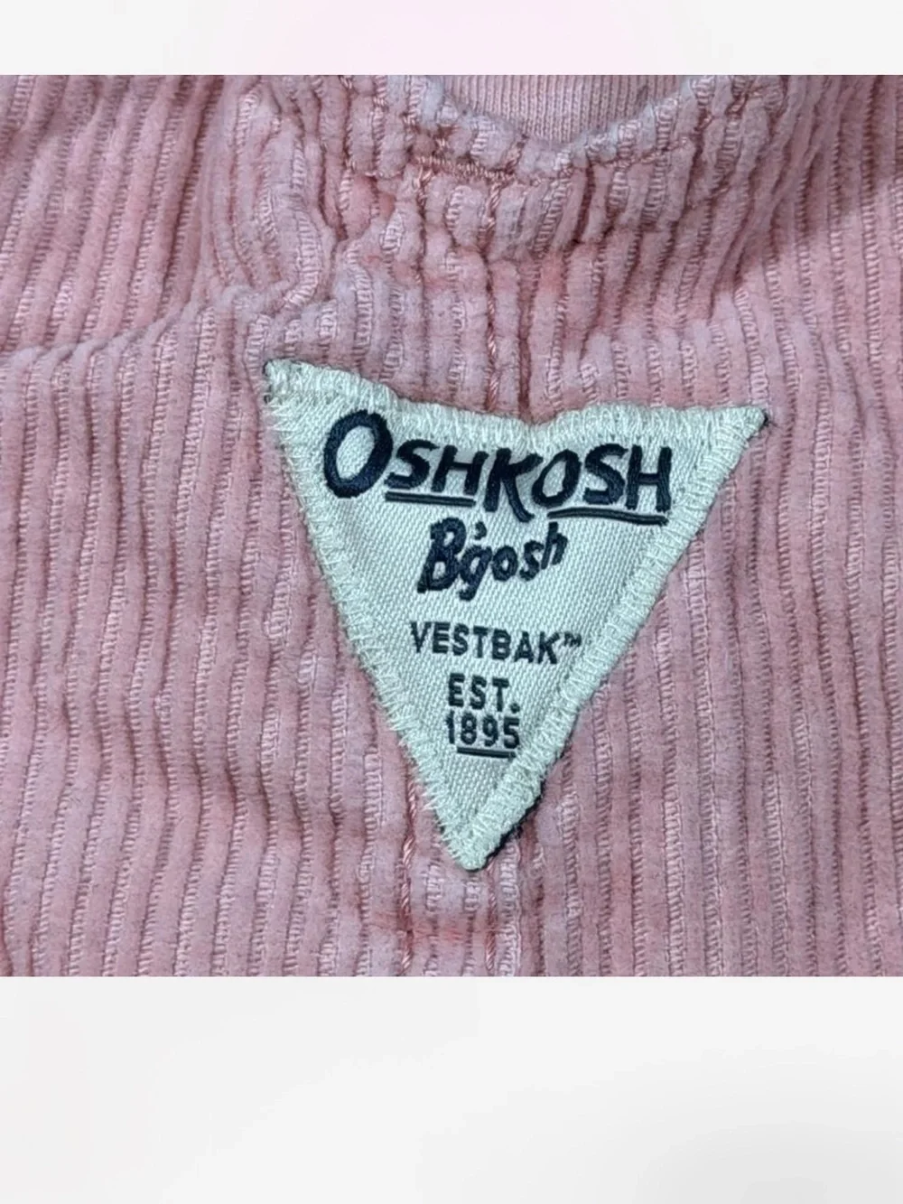 OshKosh B’gosh Pink Corduroy Overalls 12M Baby Girl Vestbak
